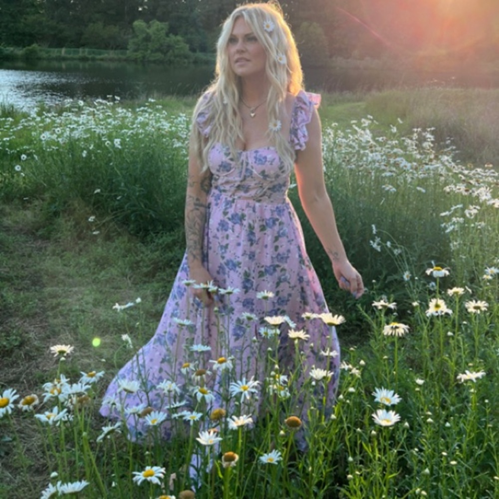 ASTR Wedelia Dress in Purple Floral - Picture 6 of 12